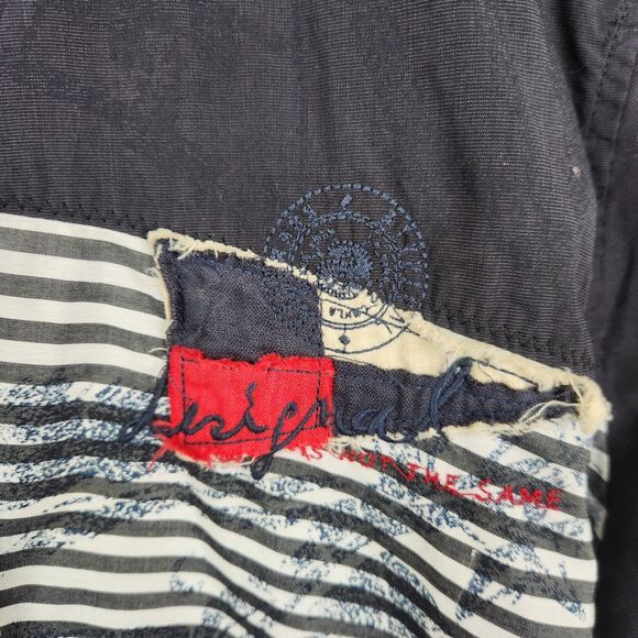 Desigual Mens Long Sleeve Colorblock Casual Button Down Shirt Large - Picture 3 of 6